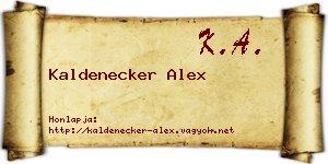 Kaldenecker Alex névjegykártya