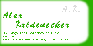 alex kaldenecker business card